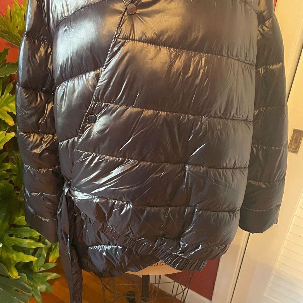 UNIVERSAL STANDARD | blue black kanda asymmetrical puffer coat S NWT $248 - Picture 5 of 16